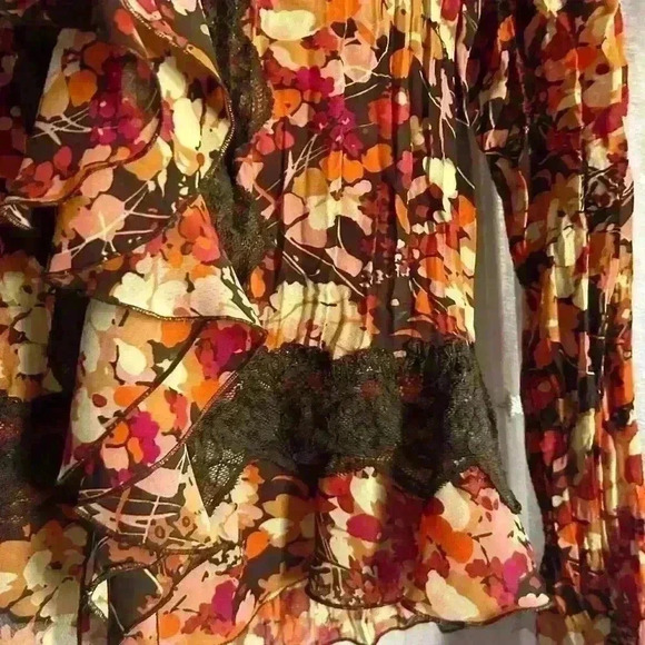 Vintage paisley blouse scarf tie neck sheer patterned top Allison taylor L NWT - Picture 11 of 11